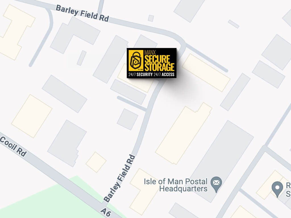 A map of manx secure storage units at the Isle of Man Business Park in Douglas